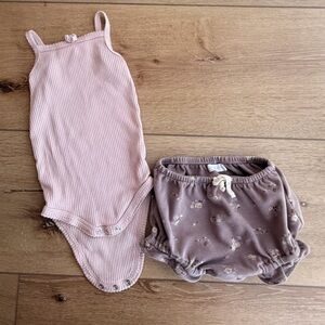 Jamie Kay Pink and purple toddler Bodysuit and matching bloomers Set